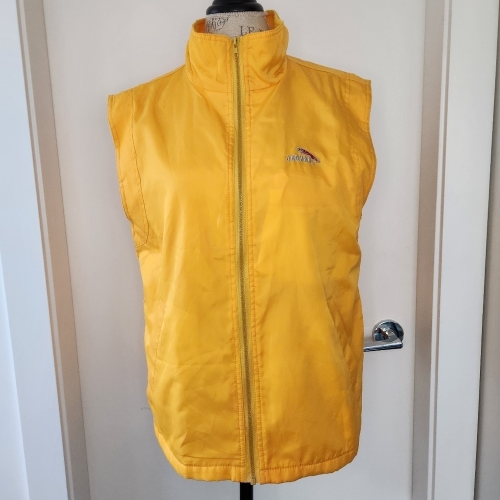 Mens 80s Jaguar Yellow Vest Jacket